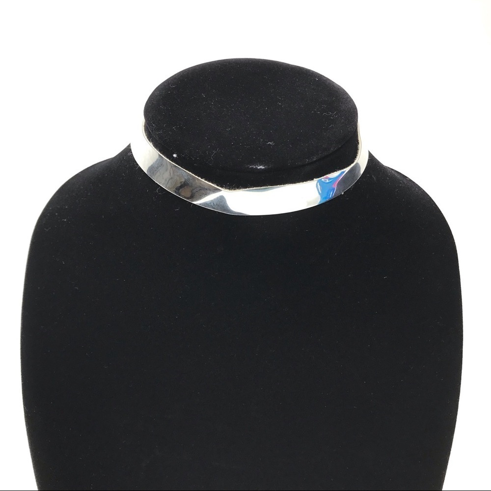 3/$30 Free People | Y2K Skinny Silver Reflective Choker Necklace Gold Hardware